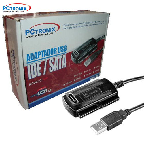 USB2 HDD Adaptador de IDE2.5/IDE3.5/SATA c/Fuente Poder Caja - Haga un click en la imagen para cerrar
