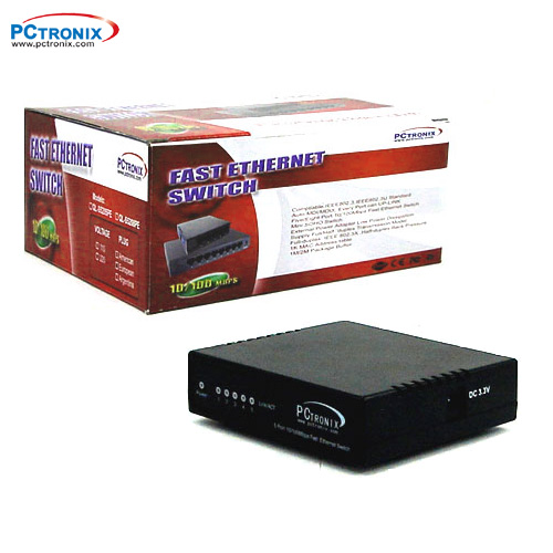 LAN Switch Mini 10/100 5Puertos #LH-5105PE Caja